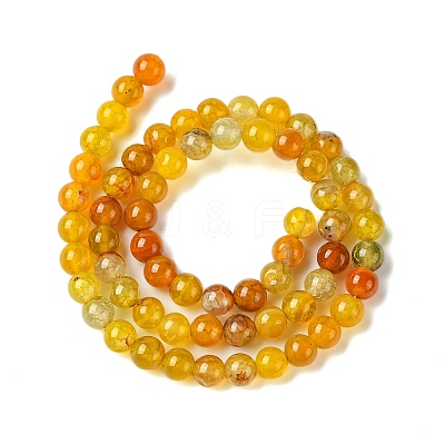 Dyed Natural Dragon Veins Agate Beads Strands G-C068-6mm-15-1