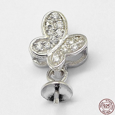 Anti-Tarnish Rhodium Plated 925 Sterling Silver Pendant Bails STER-D029-42P-1