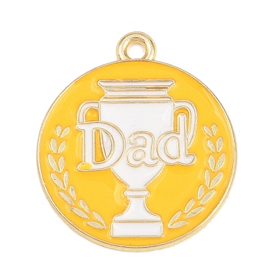 Father's Day Alloy Enamel Pendants FIND-E054-05A-1
