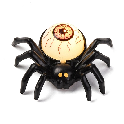 Halloween Resin Spider with Scary Eyeball LED Light Figurines Ornament AJEW-Z036-01A-1