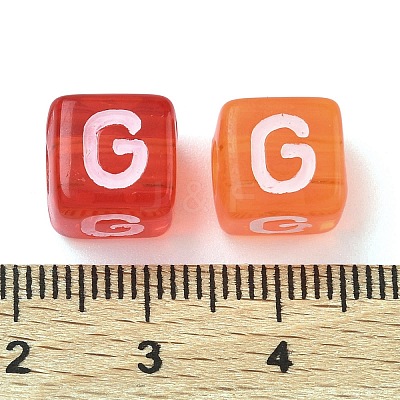 Spray Painted Transparent Acrylic Beads MACR-K365-07G-1