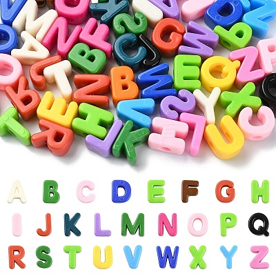 52Pcs 26 Styles Opaque Acrylic European Beads OACR-YW0004-13-1