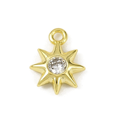 Brass Pave Clear Cubic Zirconia Pendants KK-L238-12G-1