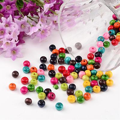 Lead Free Round Natural Wood Beads X-WOOD-S612-M-LF-1