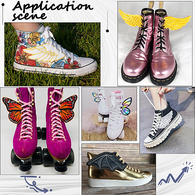 4 Pairs 2 Colors Cloth with Felt Shoe Decorations DIY-GF0009-86A-1