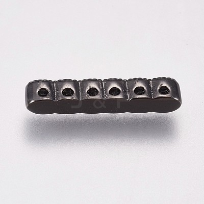 Brass Micro Pave Cubic Zirconia Spacer Bars KK-I614-038B-B-1