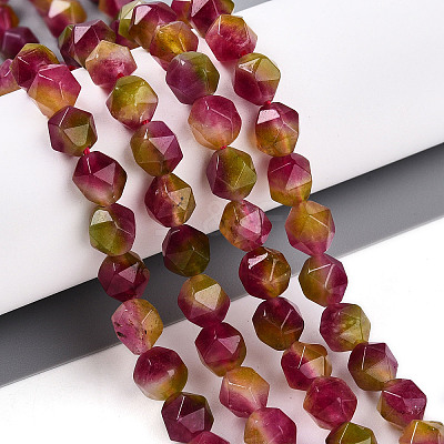 Dyed Natural White Jade Beads Strands G-T139-8mm-45I-1