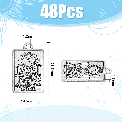 48Pcs 12 Styles Rack Plating Alloy Pendants FIND-DC0003-34-1