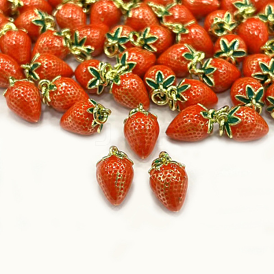 Brass Enamel Charms KK-B028-13G-01-1