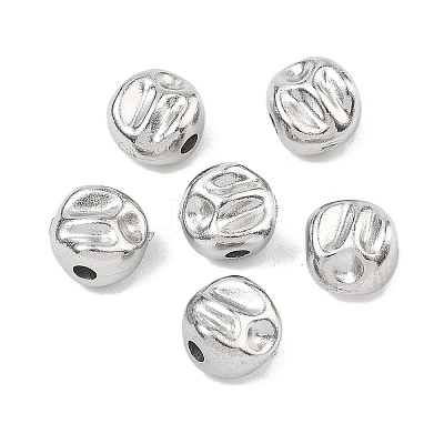 Hammered 304 Stainless Steel Beads STAS-B127-01P-02-1