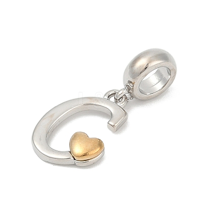 Brass European Dangle Charms KK-Z097-01C-GP-1