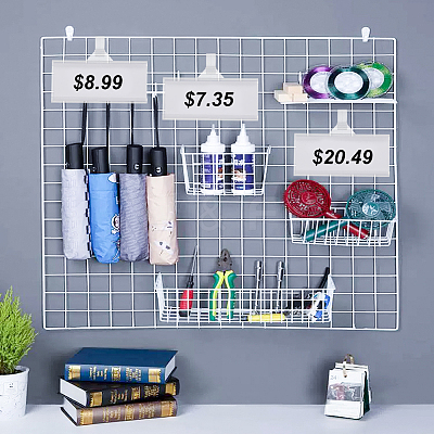 Rectangle Reusable Plastic Shelf Label Holders ODIS-WH0043-56B-1