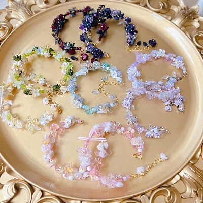 Luminous Flower Resin Cabochons CRES-T025-10B-1
