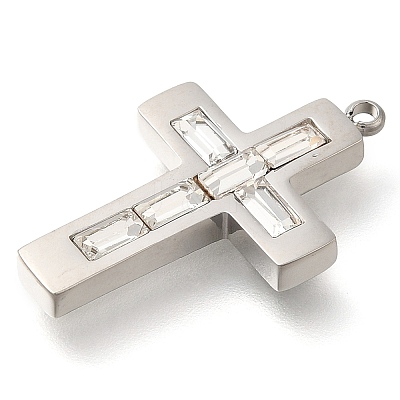 304 Stainless Steel Rhinestone Charms STAS-P369-14P-01-1-1