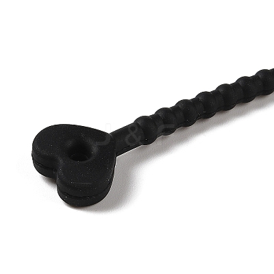 Heart Shape Silicone Cable Zip Ties AJEW-C034-02E-1