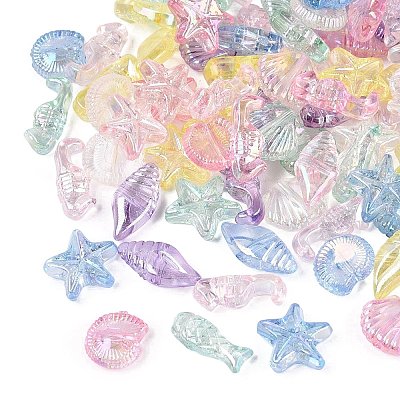 Ocean Theme Transparent Plastic Beads KY-N025-59-1