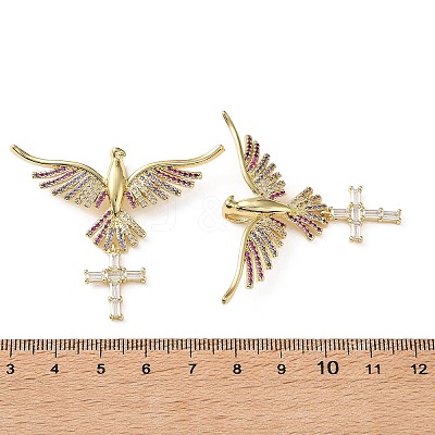 Brass Micro Pave Colorful Cubic Zirconia Pendants CU-CBA03AF-13G-1