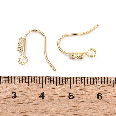 Brass Micro Pave Clear Cubic Zirconia Earring Hooks LS-KK-Z084-10G-1
