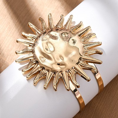 Alloy & Iron Cuff Bangles for Women BJEW-F501-01B-KCG-1