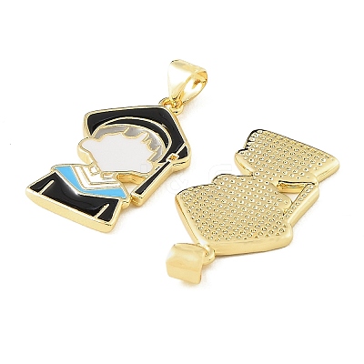 Graduation Season Brass Enamel Pendants KK-CBAF2EC-03G-E01-1