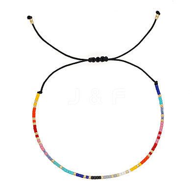 Bohemian Minimalist Glass Seed Bead Braided Bead Bracelets for Women PE3072-1