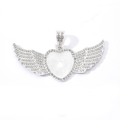 Alloy Pendant Cabochon Settings PALLOY-S107-002S-RS-1