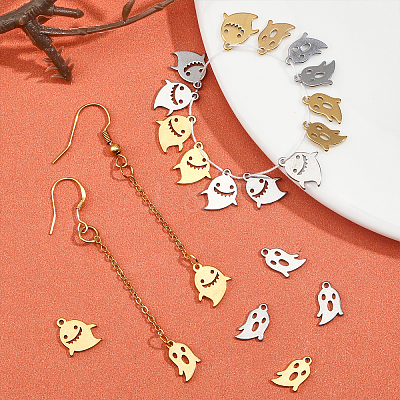 20Pcs 4 Style 304 Stainless Steel Charms STAS-CA0001-95-1