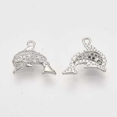 Brass Micro Pave Cubic Zirconia Charms KK-T048-041P-NF-1