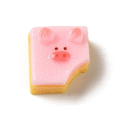 Cute Pig Theme Resin Imitation Food Decoden Cabochons RESI-U0003-02C-1