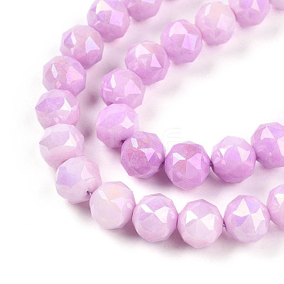 Anti-Tarnish Electroplate Glass Beads Strands GLAA-N010-8mm-10-1