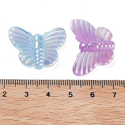Luminous UV Plating Rainbow Iridescent Acrylic Beads OACR-O008-11-1