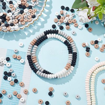 6 Strands 6 Colors Handmade Polymer Clay Beads CLAY-FH0001-10-1