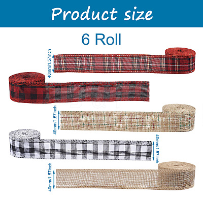 6 rolls 6 Style Polyester Ribbons OCOR-PJ0001-005-1