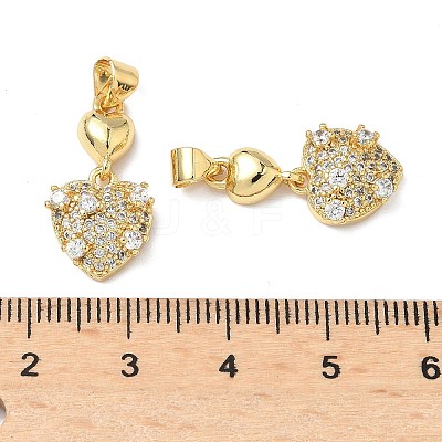 Brass Micro Pave Cubic Zirconia Pendants KK-Q068-66G-1