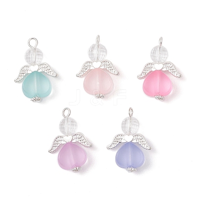 Transparent Acrylic Angel Pendants PALLOY-JF04095-03-1