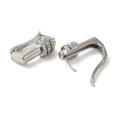 Stainless Steel & Rhineston Hoop Earrings for Women EJEW-C110-01P-1