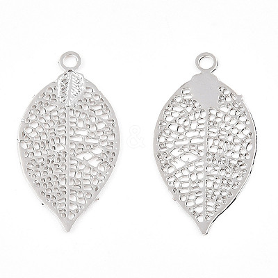 Rack Plating Brass Filigree Pendants KKC-T001-42P-1