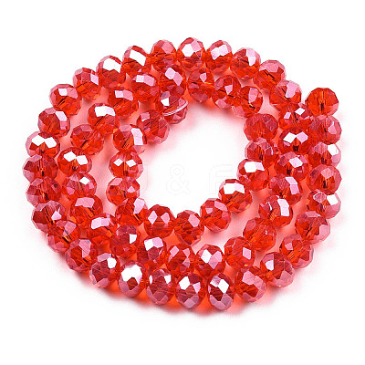 Electroplate Glass Beads Strands EGLA-A034-T6mm-A27-1