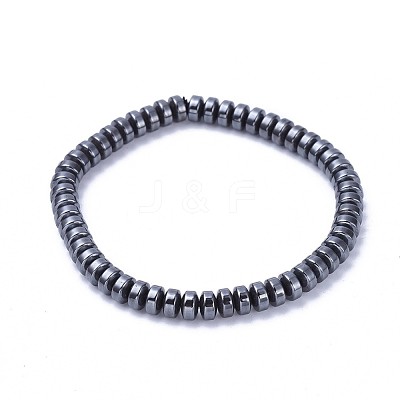 Non-magnetic Synthetic Hematite Stretch Bracelets BJEW-F376-03-1
