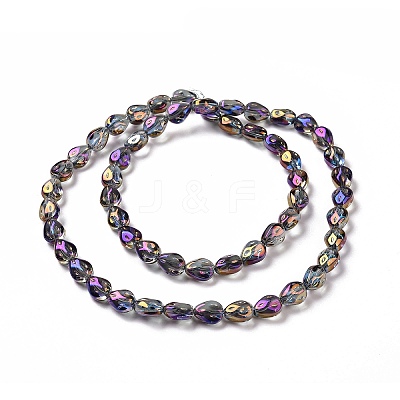 Transparent Electroplate Glass Beads Strands GLAA-C025-02N-1