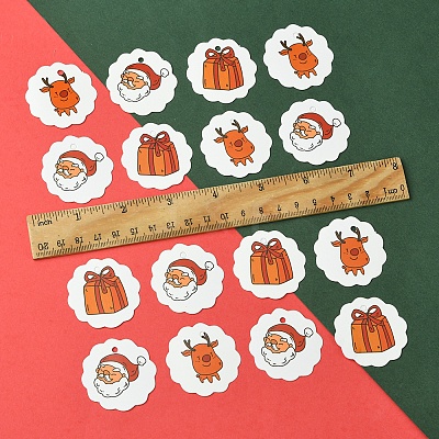 100Pcs Christmas Theme Paper Printed Gift Tags CDIS-FS0001-17-1