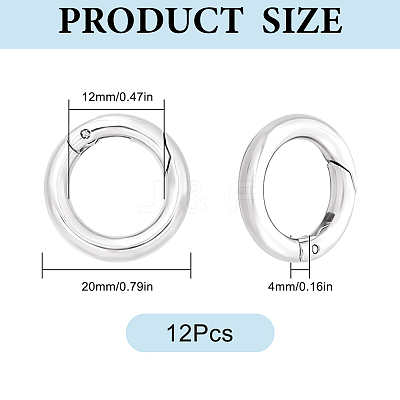 12Pcs Brass Spring Gate Rings KK-SC0008-03P-1