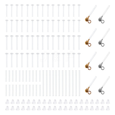 8Pcs 4 Style 304 Stainless Steel Ball Stud Earring Post FIND-NB0004-61-1