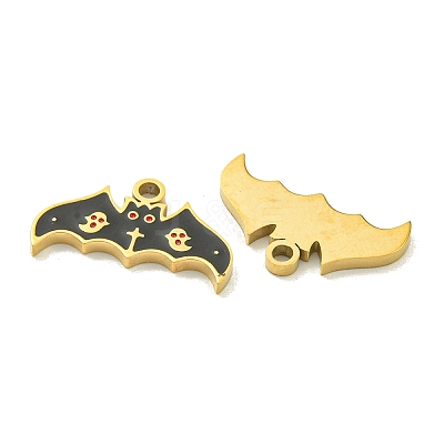Halloween Theme Ion Plating(IP) 304 Stainless Steel Enamel Pendants STAS-M011-02B-1