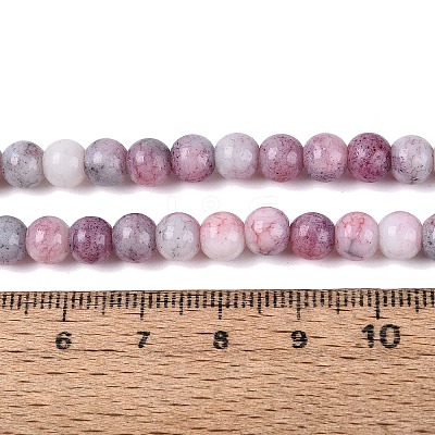 Ombre Effect Opaque Crackle Glass Beads Strands GLAA-Q106-01A-A10-1