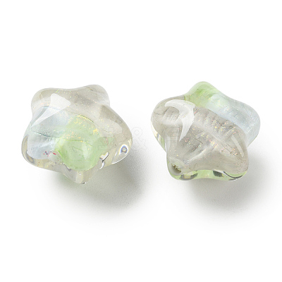 Gradient Color Transparent Hand-drawed Acrylic Beads TACR-P012-01B-01-1