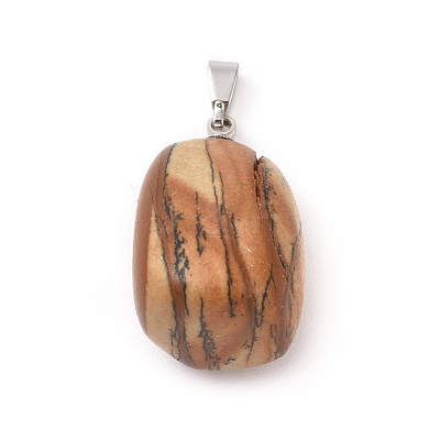 Natural Picture Jasper Pendants G-k302-B18-1