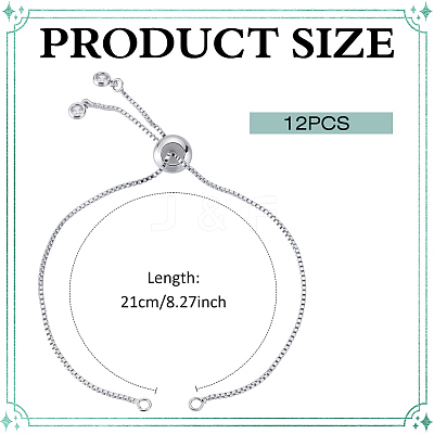 12Pcs Rack Plating Brass Chain Bracelet Making MAK-ME0001-07P-1