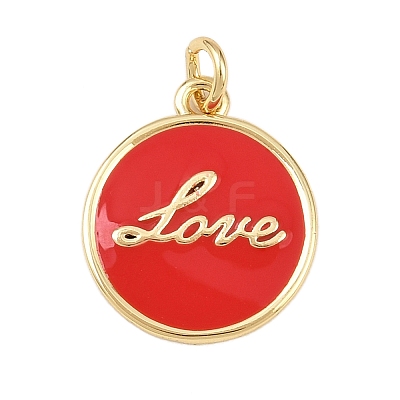 Brass Enamel Pendants KK-L251-02G-F02-1