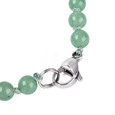 Natural Green Aventurine Flower Pendant Necklaces NJEW-N064-08I-1